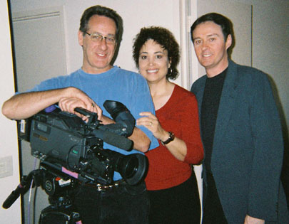 Ben Hur documentary producer Michelle Redmond and Bruce Crawford with the videographer after the interview. 