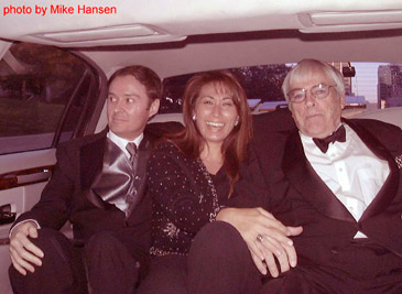 Bruce Crawford and Lora Davis and Actor Kevin McCarthy in the limo. Photo by Mike Hansen.